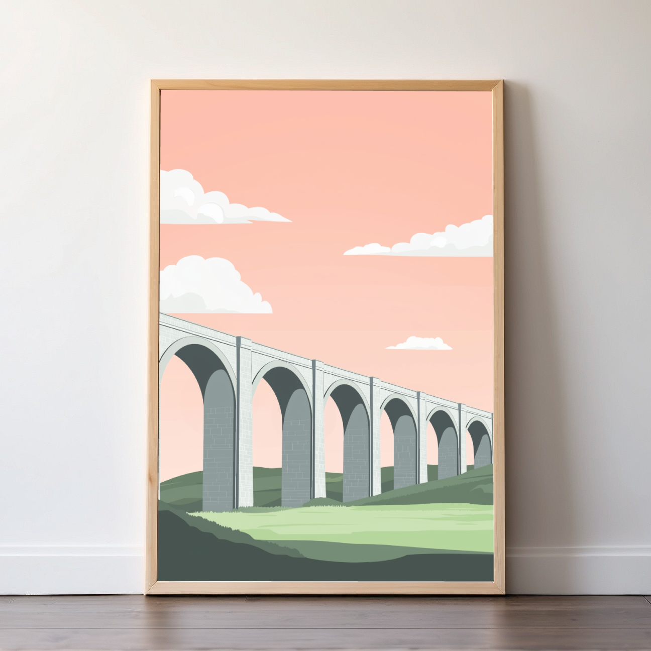 Glenfinnan Viaduct | Scotland| Travel Prints | Illustration Art | Digital Wall Art | Printable Wall Art