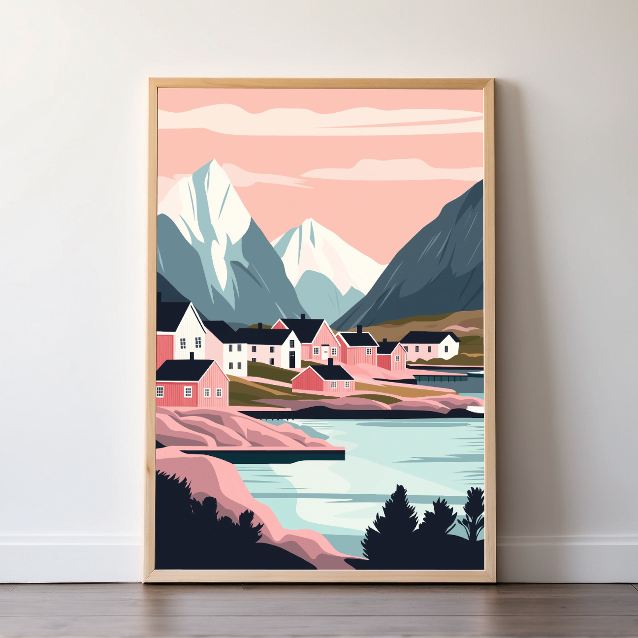 Lofoten Islands | Norway | Travel Prints | Illustration Art | Digital Wall Art | Printable Wall Art