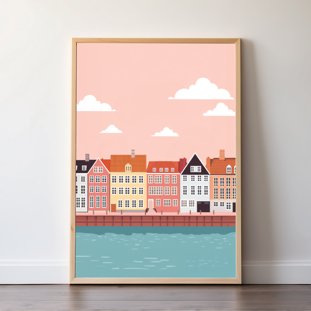 Copenhagen | Denmark | Travel Prints | Illustration Art | Digital Wall Art | Printable Wall Art