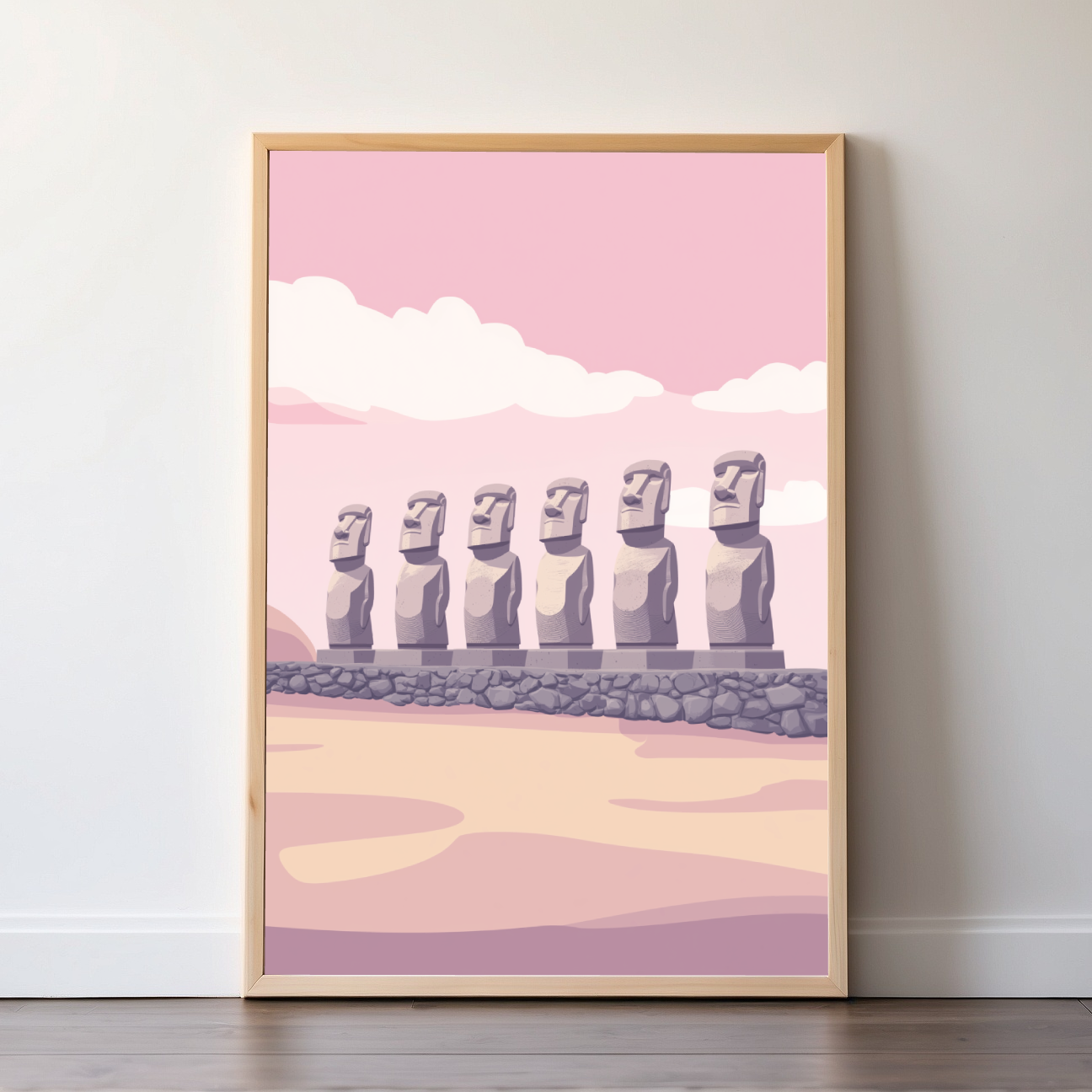 Easter Island | Chile | Travel Prints | Illustration Art | Digital Wall Art | Printable Wall Art