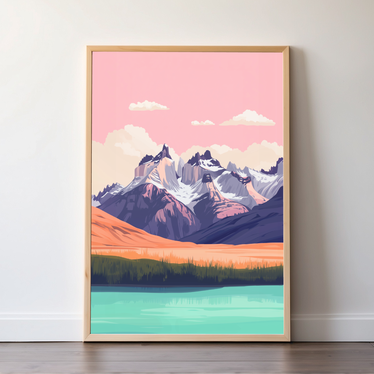 Torres Del Paine | Chile | Travel Prints | Illustration Art | Digital Wall Art | Printable Wall Art