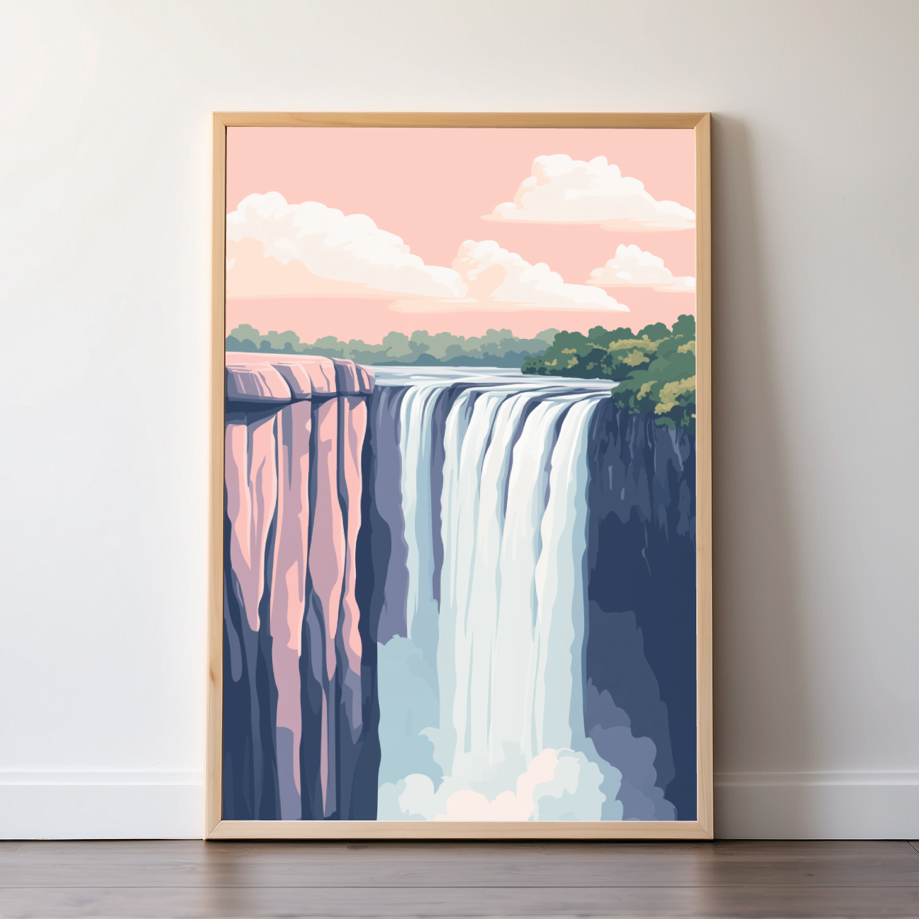 Victoria Falls | Zambia & Zimbabwe | Travel Prints | Illustration Art | Digital Wall Art | Printable Wall Art