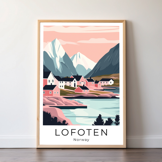 Lofoten Islands | Norway | Travel Prints | Illustration Art | Digital Wall Art | Printable Wall Art