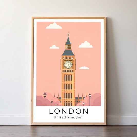 London | United Kingdom | Travel Prints | Illustration Art | Digital Wall Art | Printable Wall Art