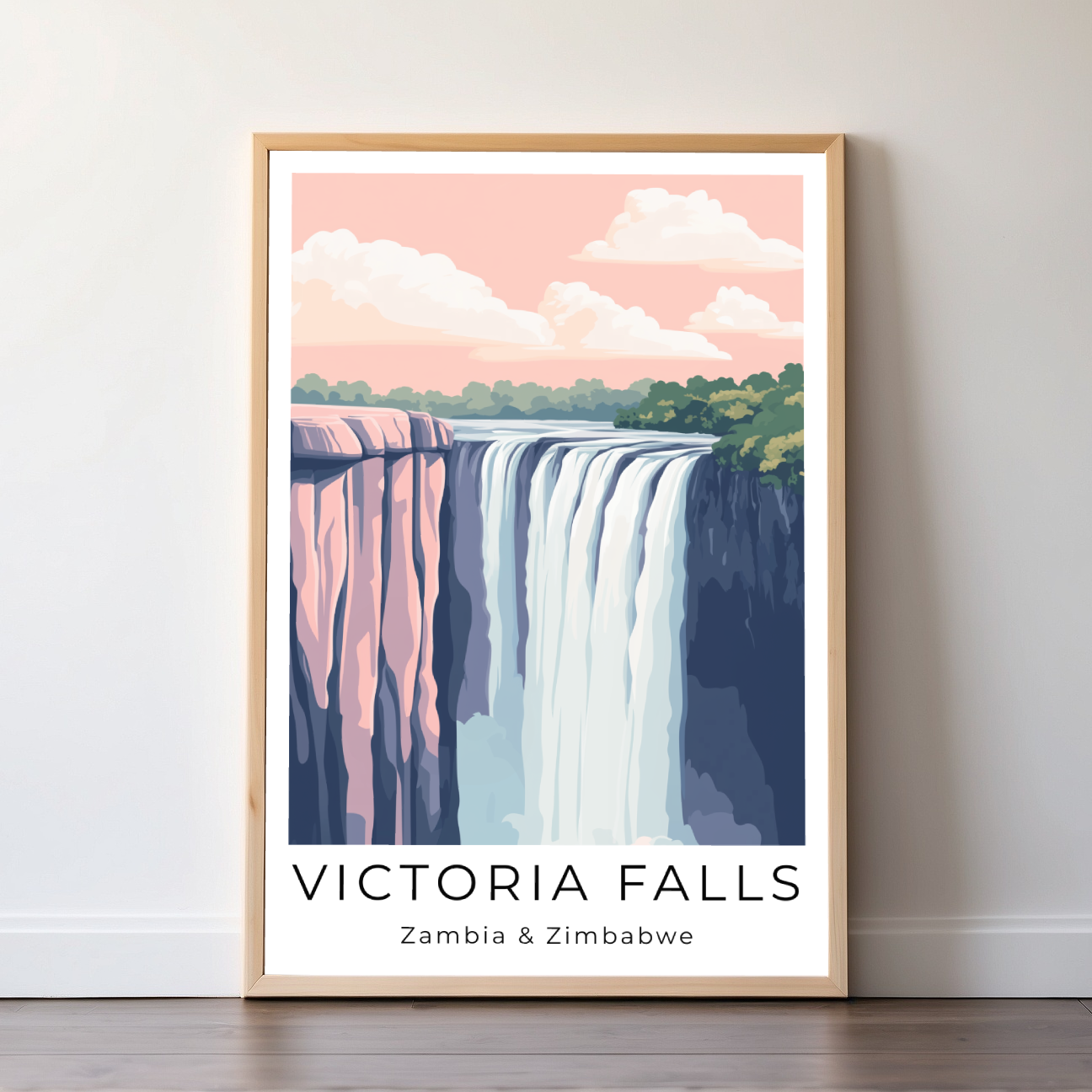 Victoria Falls | Zambia & Zimbabwe | Travel Prints | Illustration Art | Digital Wall Art | Printable Wall Art