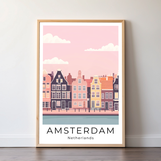 Amsterdam | Netherlands | Travel Prints | Illustration Art | Digital Wall Art | Printable Wall Art