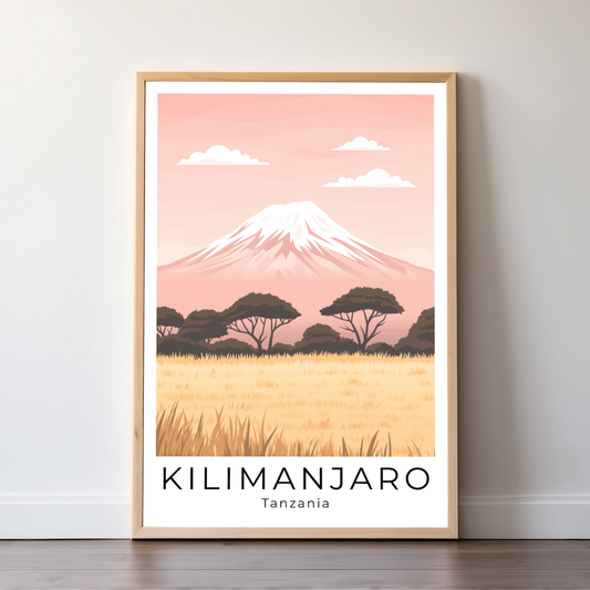 Kilimanjaro | Tanzania | Travel Prints | Illustration Art | Digital Wall Art | Printable Wall Art