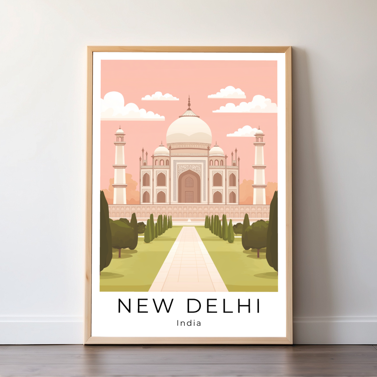 New Delhi | India | Travel Prints | Illustration Art | Digital Wall Art | Printable Wall Art