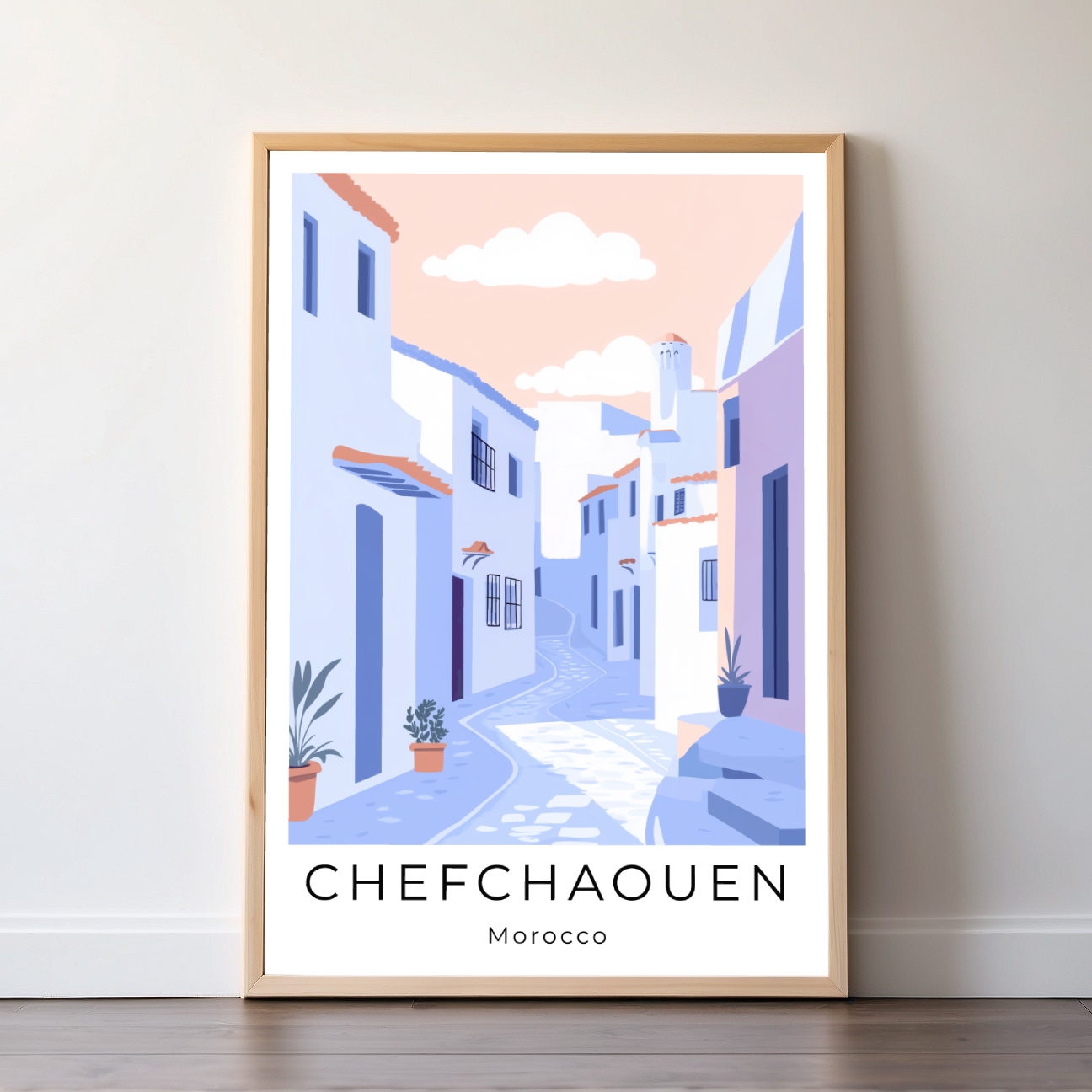 Chefchaouen | Morocco | Travel Prints | Illustration Art | Digital Wall Art | Printable Wall Art