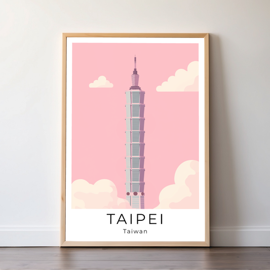 Taipei | Taiwan | Travel Prints | Illustration Art | Digital Wall Art | Printable Wall Art