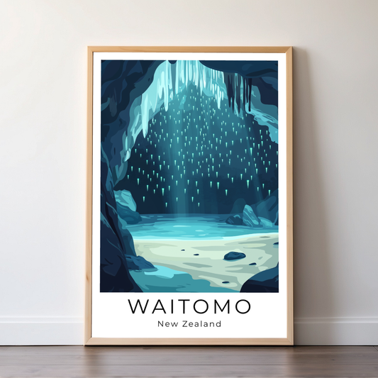 Waitomo Glowworm Caves| New Zealand | Travel Prints | Illustration Art | Digital Wall Art | Printable Wall Art