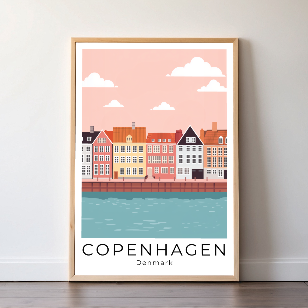 Copenhagen | Denmark | Travel Prints | Illustration Art | Digital Wall Art | Printable Wall Art