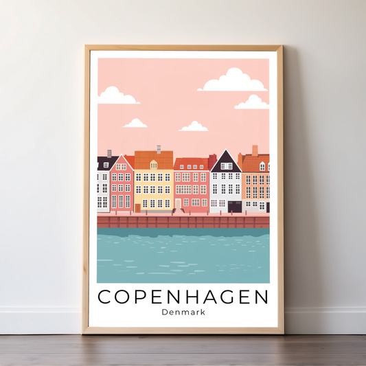 Copenhagen | Denmark | Travel Prints | Illustration Art | Digital Wall Art | Printable Wall Art