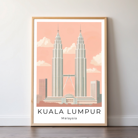 Kuala Lumpur | Malaysia | Travel Prints | Illustration Art | Digital Wall Art | Printable Wall Art