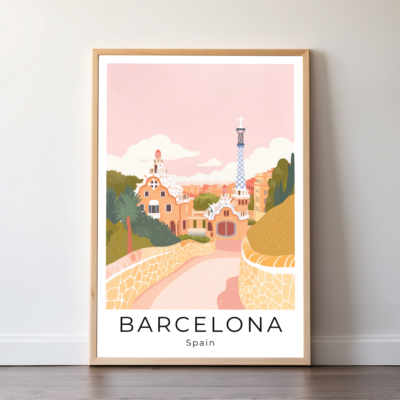 Barcelona | Spain | Travel Prints | Illustration Art | Digital Wall Art | Printable Wall Art