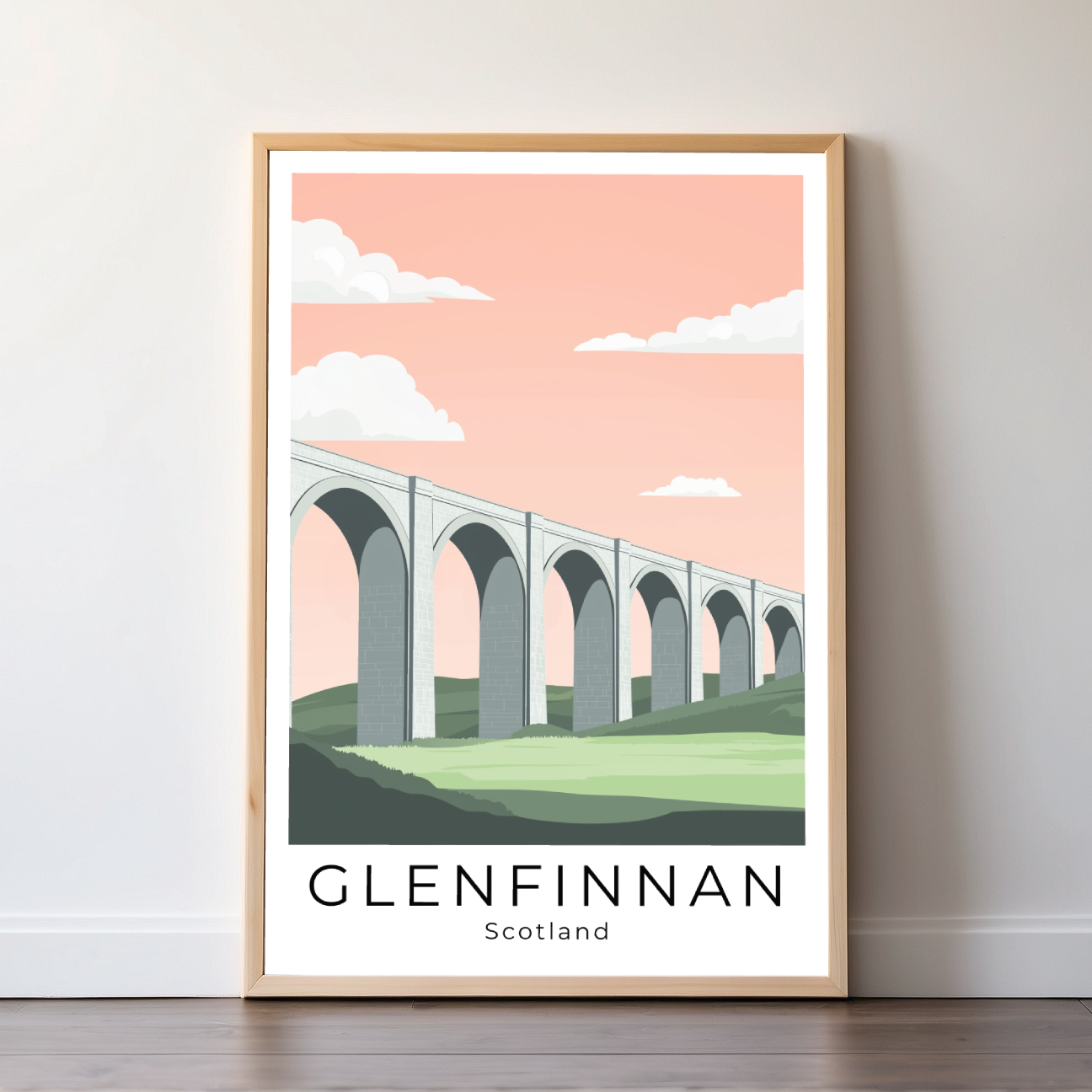 Glenfinnan Viaduct | Scotland| Travel Prints | Illustration Art | Digital Wall Art | Printable Wall Art