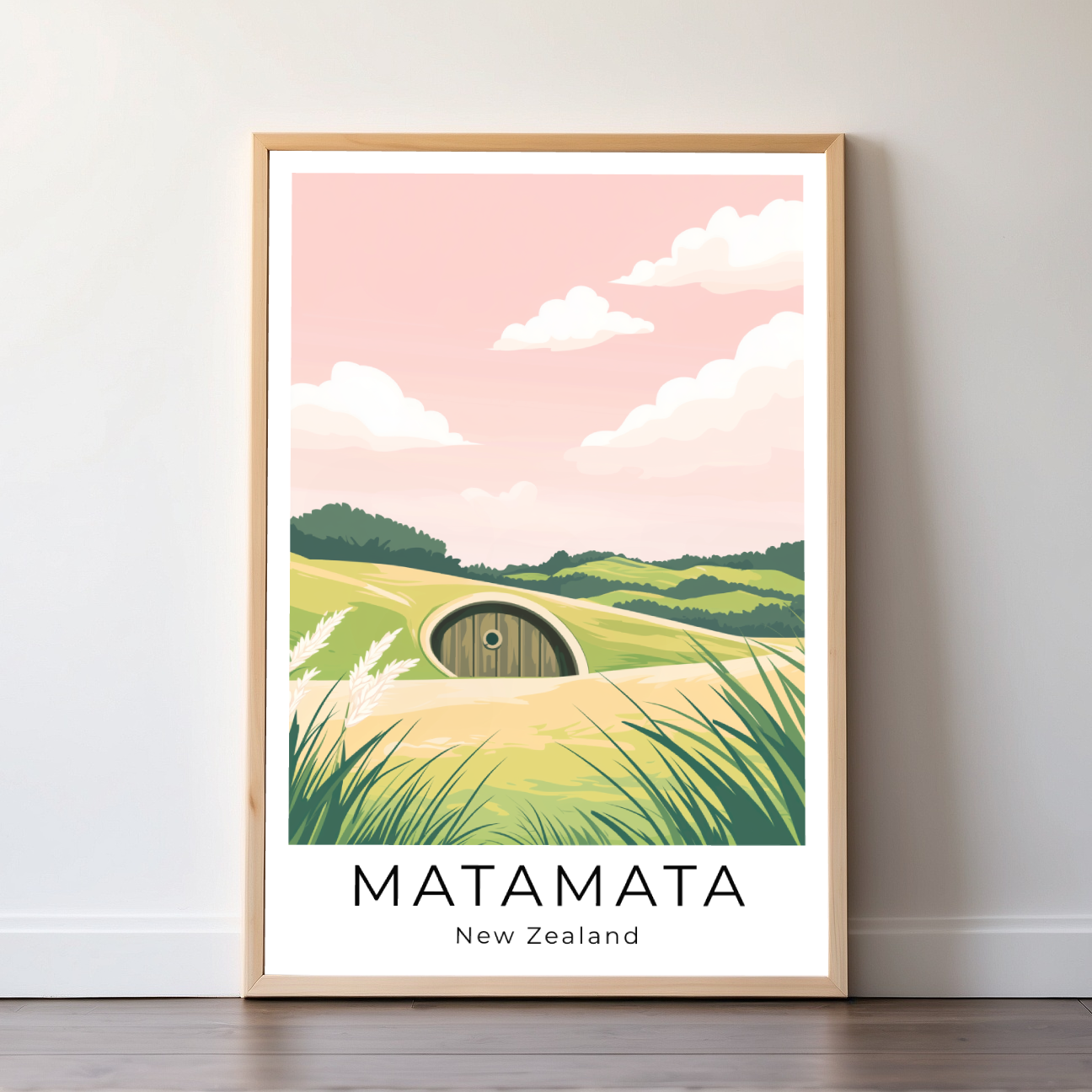 Matamata | New Zealand | Travel Prints | Illustration Art | Digital Wall Art | Printable Wall Art