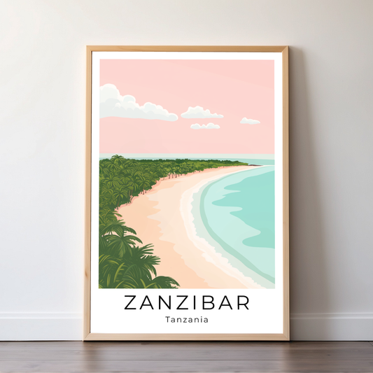 Zanzibar | Tanzania | Travel Prints | Illustration Art | Digital Wall Art | Printable Wall Art