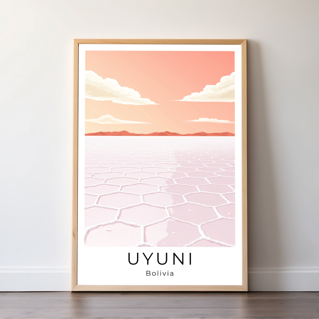 Uyuni Salt Flat | Bolivia | Travel Prints | Illustration Art | Digital Wall Art | Printable Wall Art