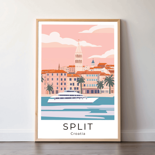 Split | Croatia | Travel Prints | Illustration Art | Digital Wall Art | Printable Wall Art